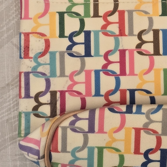 Dooney and Bourke White Large Multicolor Monogram Small 90's Limited Edition Rar - Picture 4 of 5